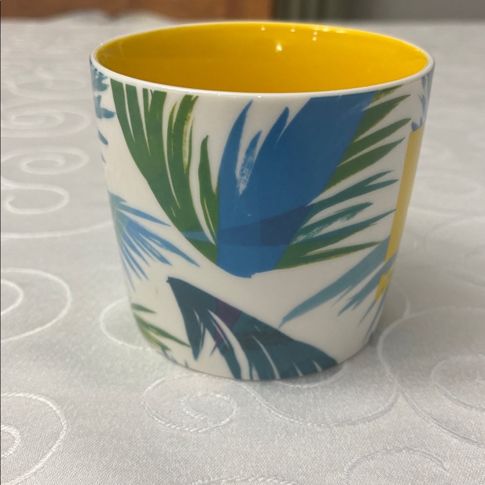 Starbucks Hawaii Tropical Palm Mug 14 Fl Oz Yellow Interior 2019 - Picture 4 of 7